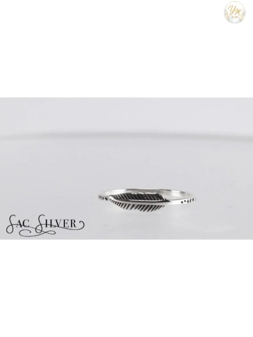Oxidized Leaf Feather Ring New .925 Sterling Silver Band Size 3-12